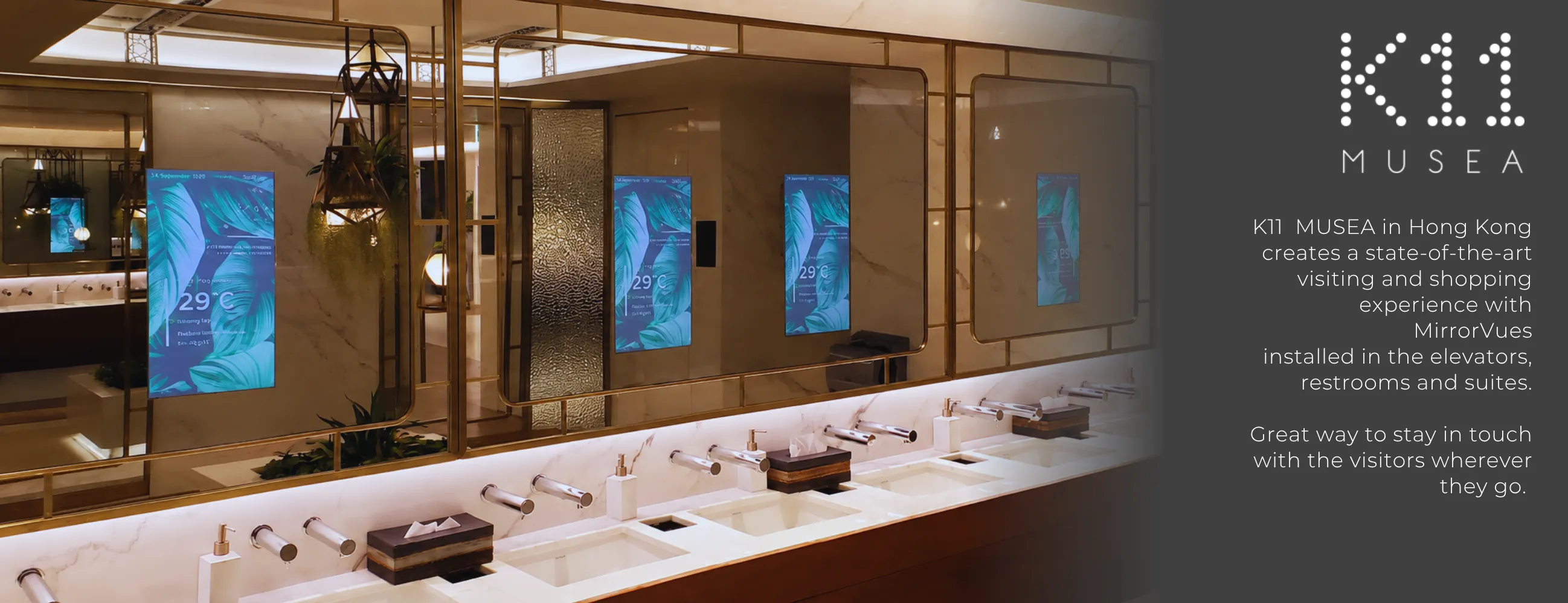 State-of-the-art mirror installed in the restrooms of K11 Musea.