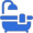 Gold bathtub icon.