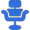 Gold salon seat icon.
